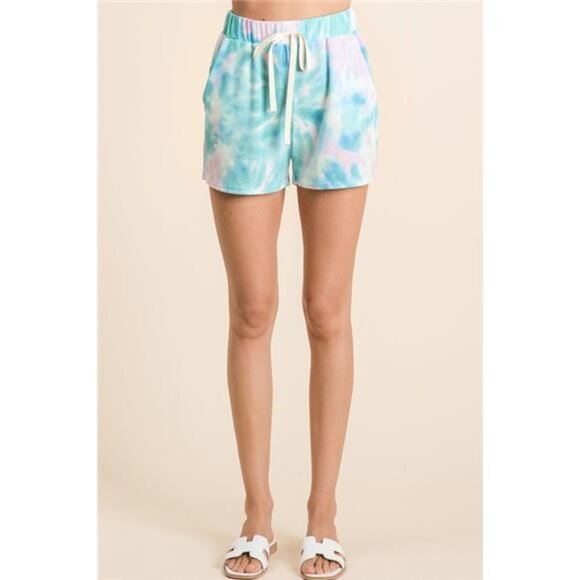 ✨NWT BiBi Tie Dye Print Casual Shorts with Twill - Picture 1 of 11